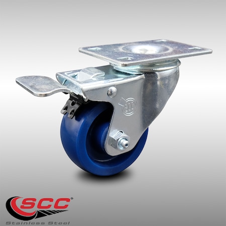 Service Caster 3.5 Inch SS Solid Polyurethane Top Plate Caster with Total Lock Brake SCC SCC-SSTTL20S3514-SPUS